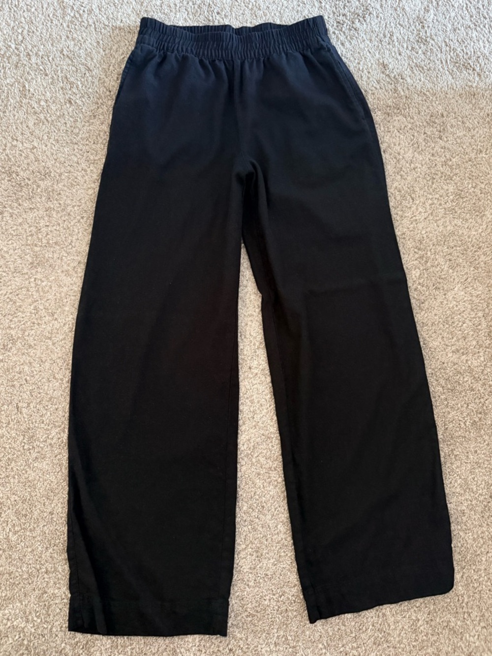 Old Navy High Waisted Linen Blend Wide Leg Pants black size M tall black - Picture 2 of 5